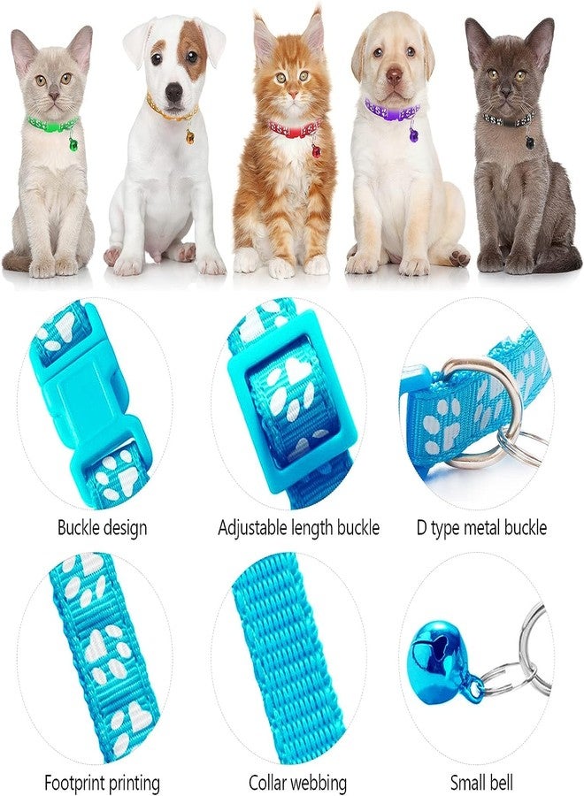 RoverPets Paw Print Puppy & Cat Collar Set |Adjustable Safety Collars with Quick-Release Buckle | Soft and Lightweight Leash-Ready Design for Small Pets 2-Pcs (Paw Print 15mm) - Image 5